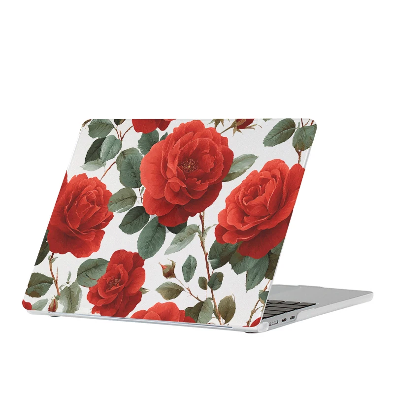Rose Print Laptop Case for MacBook Neo 13 A3404 2026 A18 Pro Cover for MacBook Pro 13 14.2 M4 Pro Max 16 Air 13 15 M5 A3448 Case