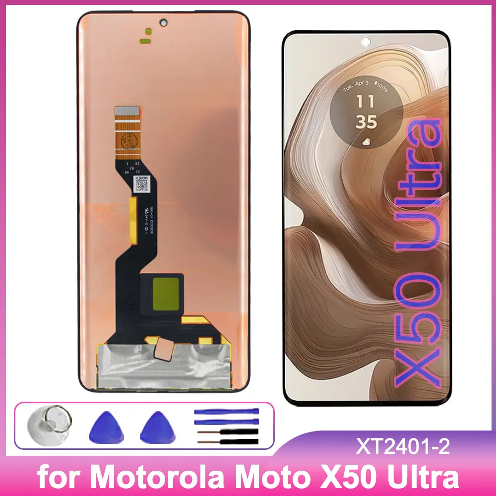 Super AMOLED LCD for Motorola X50 Ultra LCD Display Touch Screen Digitizer Assembly Replacement for Moto X50 Ultra Phone LCD
