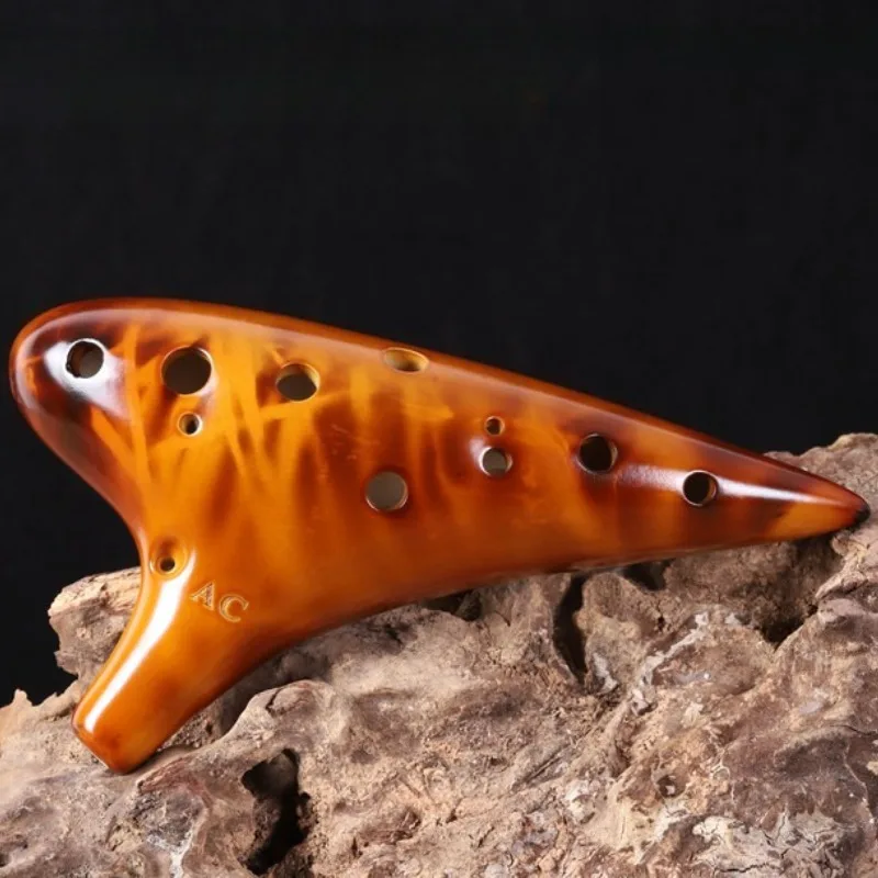 China Clay Ocarina Alto C Tone 12 Hole Professional Ocarina Student Playing Portable Ceramic Flute Time Ocarinas Orff Instrument - Image 3