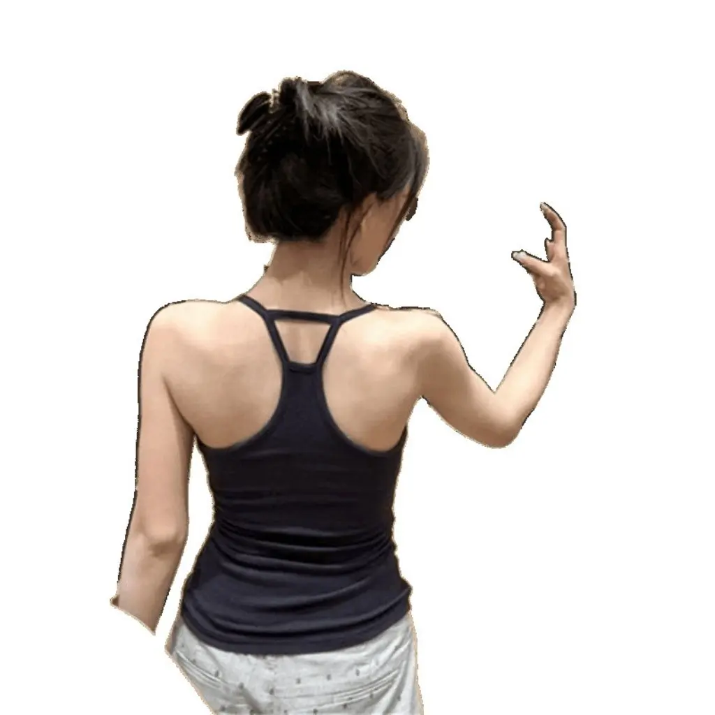 

Slim-fit Camisole Women's Pure Inner Base Beautiful Back Underwear Top with Chest Pad Covering Para Breast Student Girl's Small