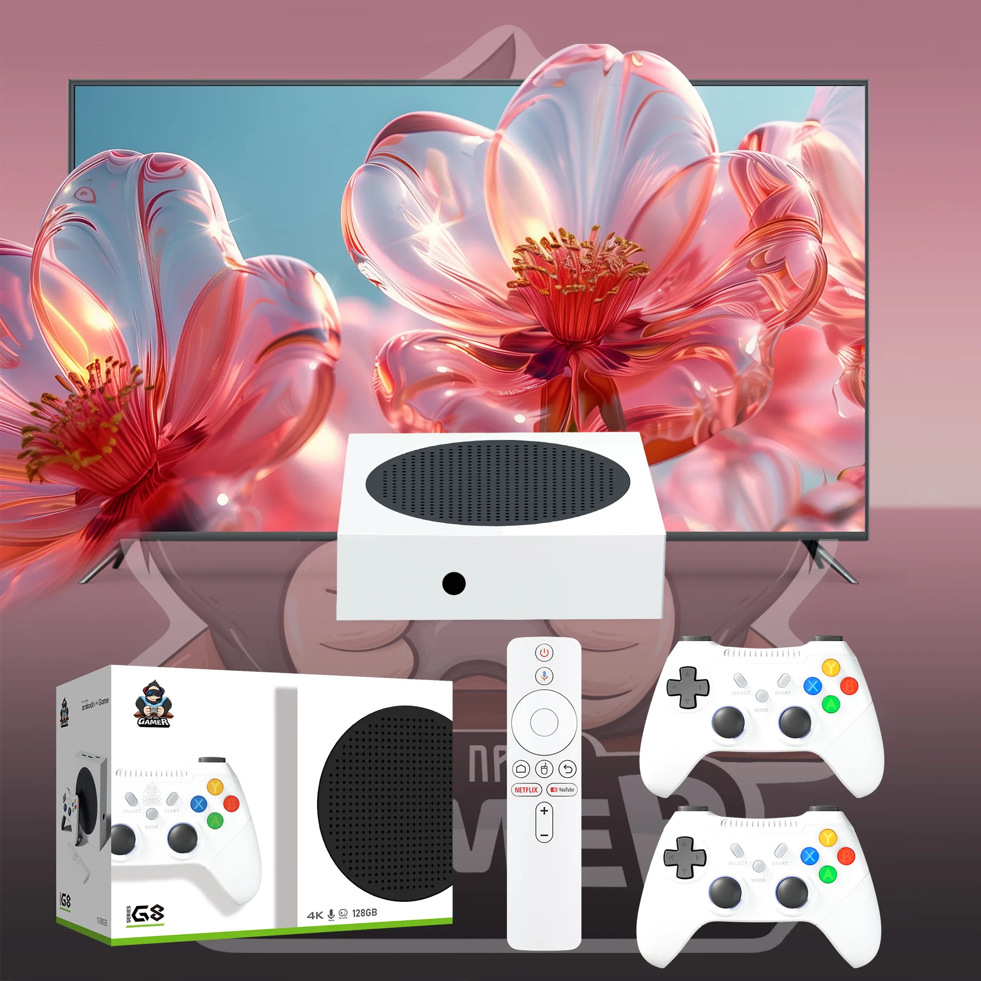 G8 128G Retro video classic game console 5G Android network game box one high-definition video player 2.4G Wireless controller
