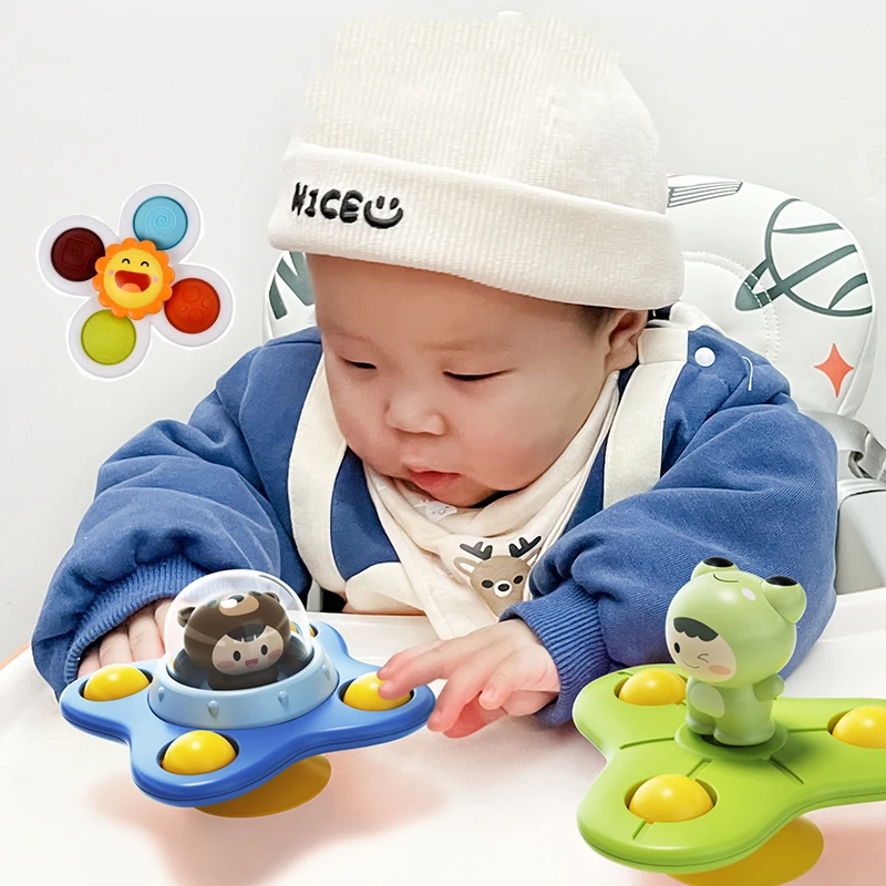 1 Stück Baby Cartoon Zappeln Spinner Spielzeug bunte Insekten Kreisel Lernspiel zeug Fingers pitze Rassel Bad Spielzeug für Jungen Mädchen Geschenk