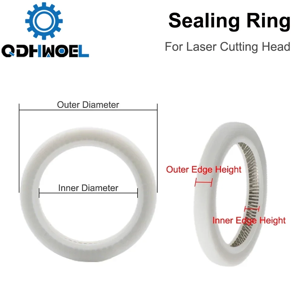 QDHWOEL حلقة لإحكام الإغلاق غسالة النوافذ الواقية ل Raytools/Precitec/WSX/Bodor حجم قابل للتخصيص لرأس ليزر الألياف 1064 نانومتر