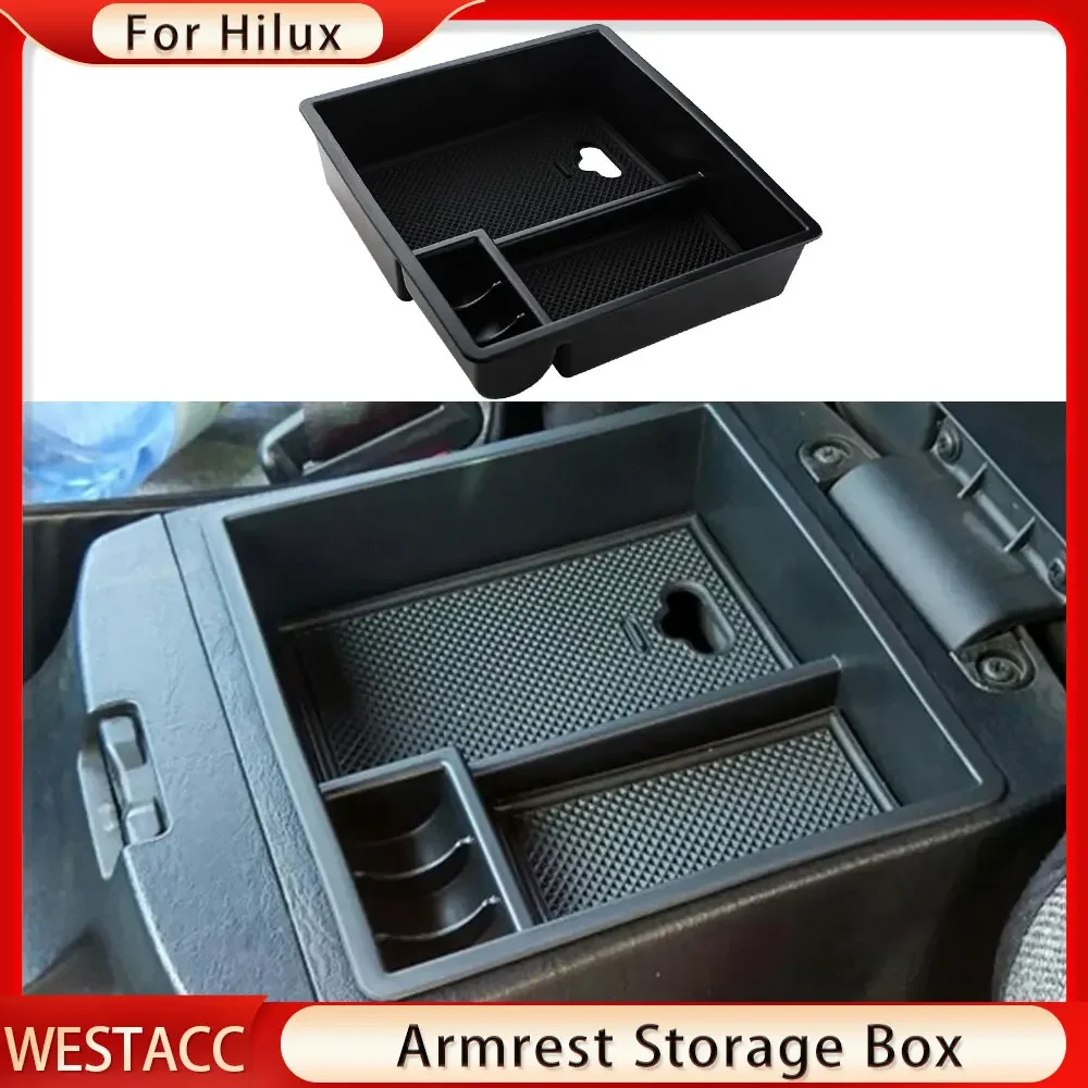 صندوق تخزين مسند ذراع السيارة لتويوتا ، منظم وحدة التحكم المركزية ، حامل الأشياء ، إكسسوارات العلب ، فورتشنر ، هايلكس ، إنوفا ،-والي