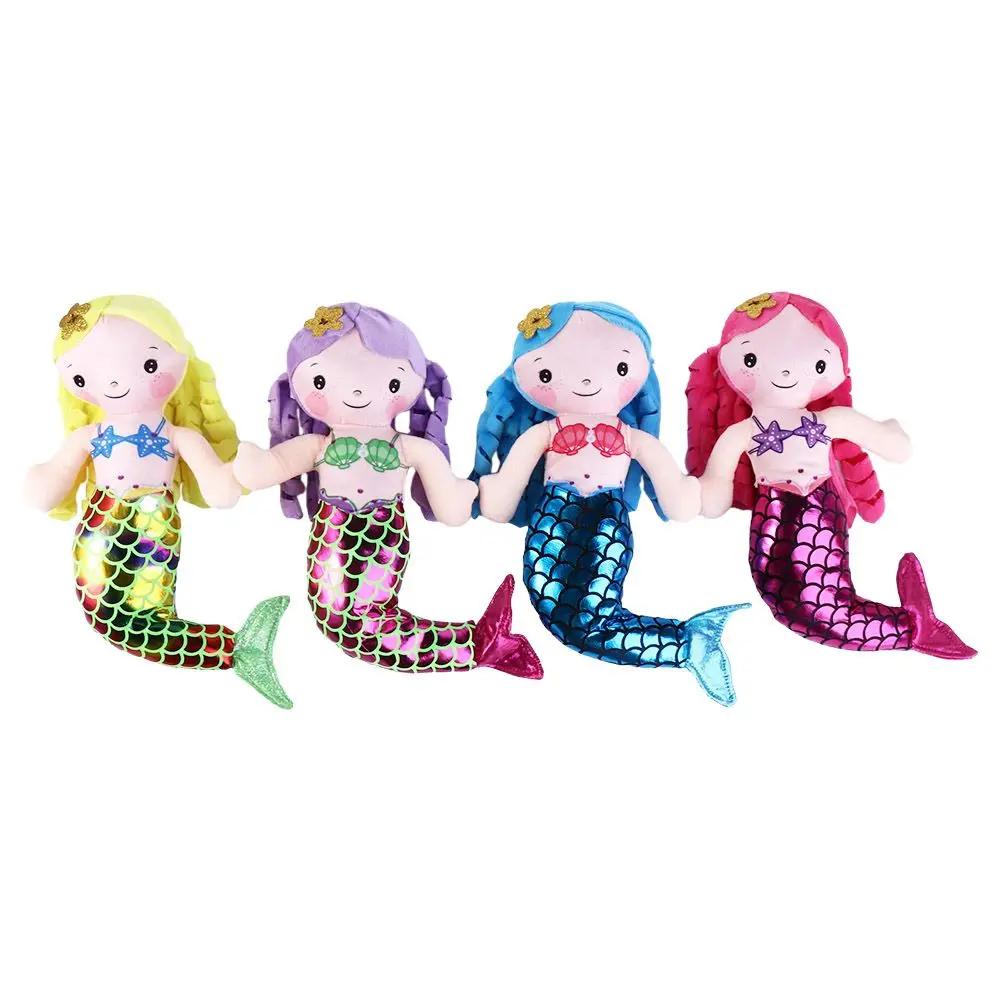 Girls Cute 30cm Mini Accompany Sleeping Doll Stuffed Plush Toys Cartoon Animal Mermaid Plush Toy Princess Ragdoll Stuffed Toys