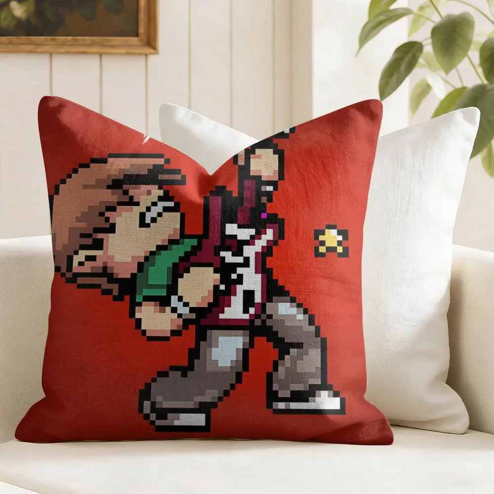 Anime S-Scott P-Pilgrim Cushion Cover Eco Linen Pillow Case Double-Sided Print Breathable Durable Zipper Home Decor Gift