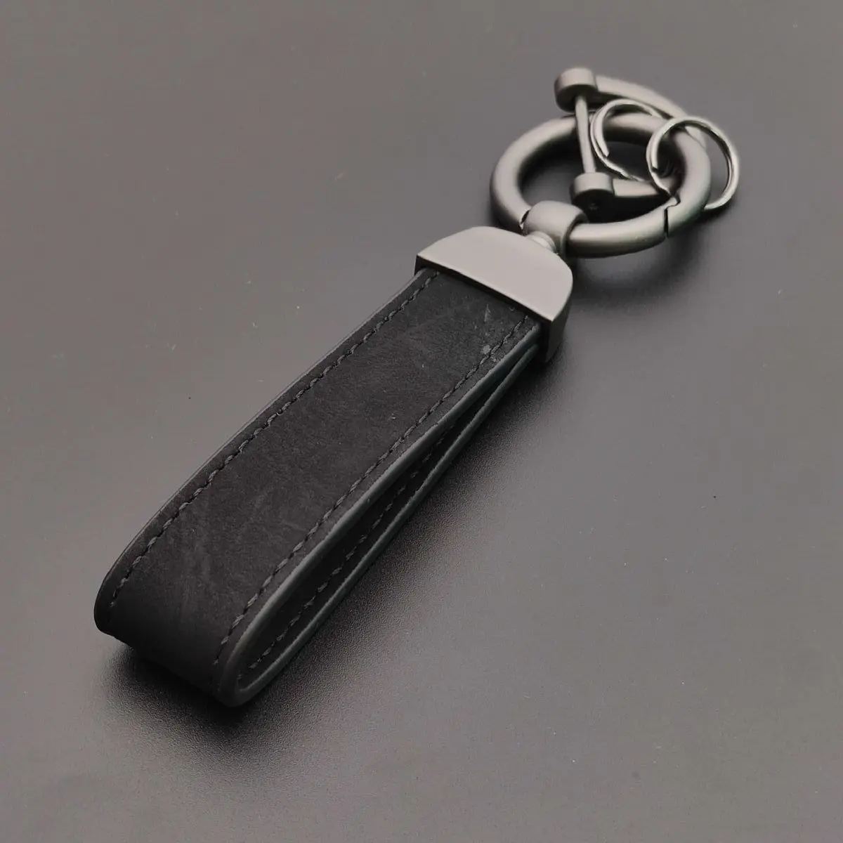 Personalized Leather Key Chain Ring, Custom Gift