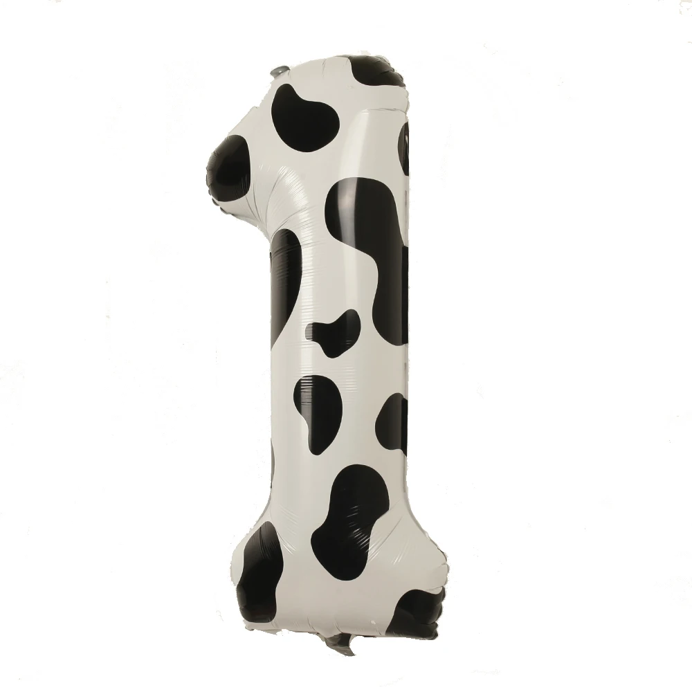 40inch Cow Theme Print Number Balloons Standing Standing walk Cow head Birthday Party Farm Animals Decor DIY Supplies