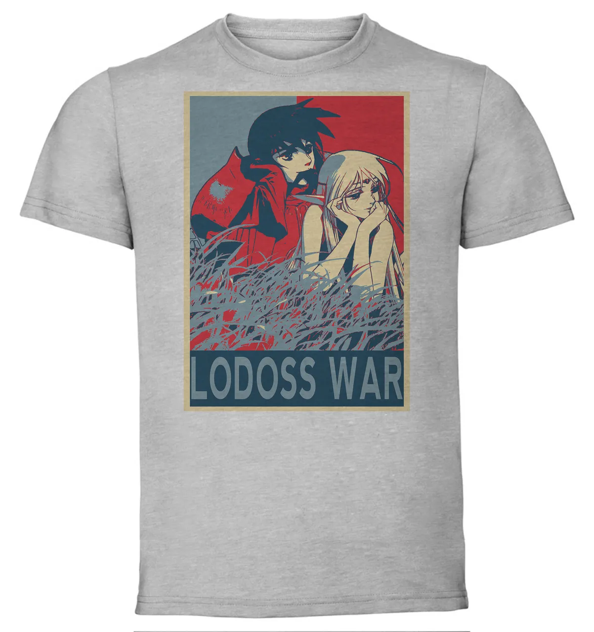 T-Shirt Unisex Grey Propaganda Lodoss War Characters