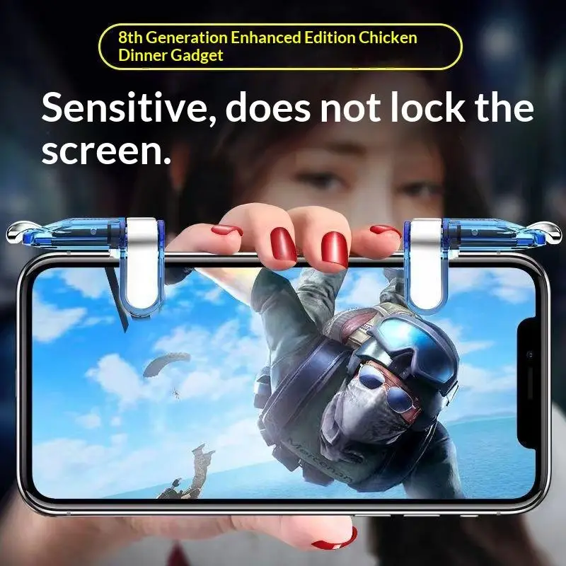 4 Finger K03 Mobile Game Trigger Sensitive Aim Shoot L1 R1 Buttons for PUBG Phone Gaming Accessories