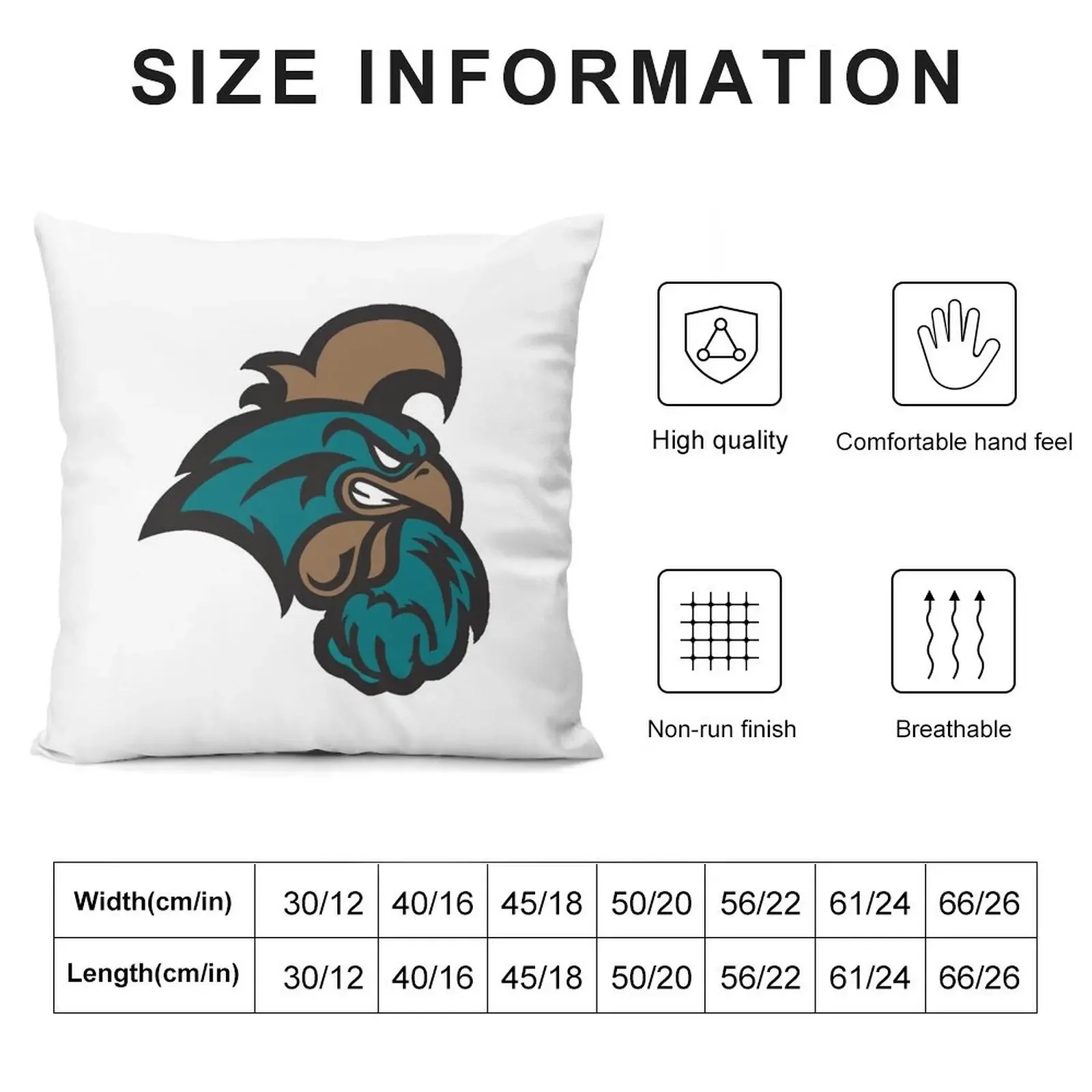 Coastal Carolina Chanticleers Throw Pillow Pillow Cases Decorative Cushion Cover Luxury pillow