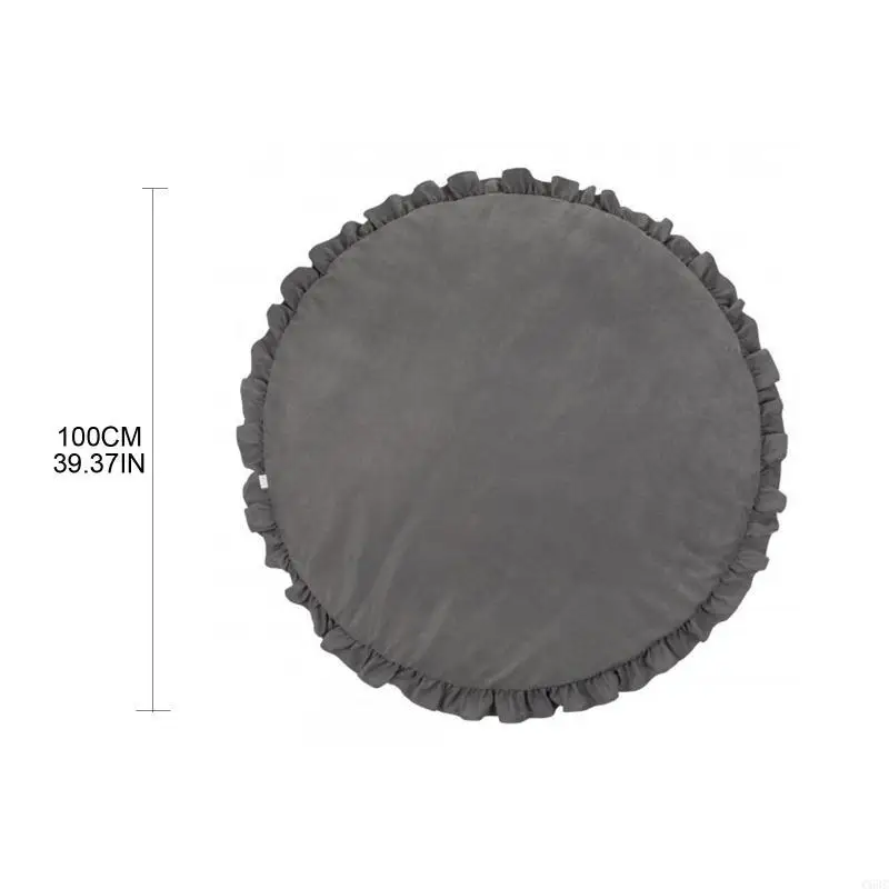 C63C بلون حصيرة للزحف الطفل الدانتيل للعب حصيرة غرفة الاطفال بساط الأرضية لوحة ألعاب مستديرة غرفة نوم الأطفال الحضانة Playmat