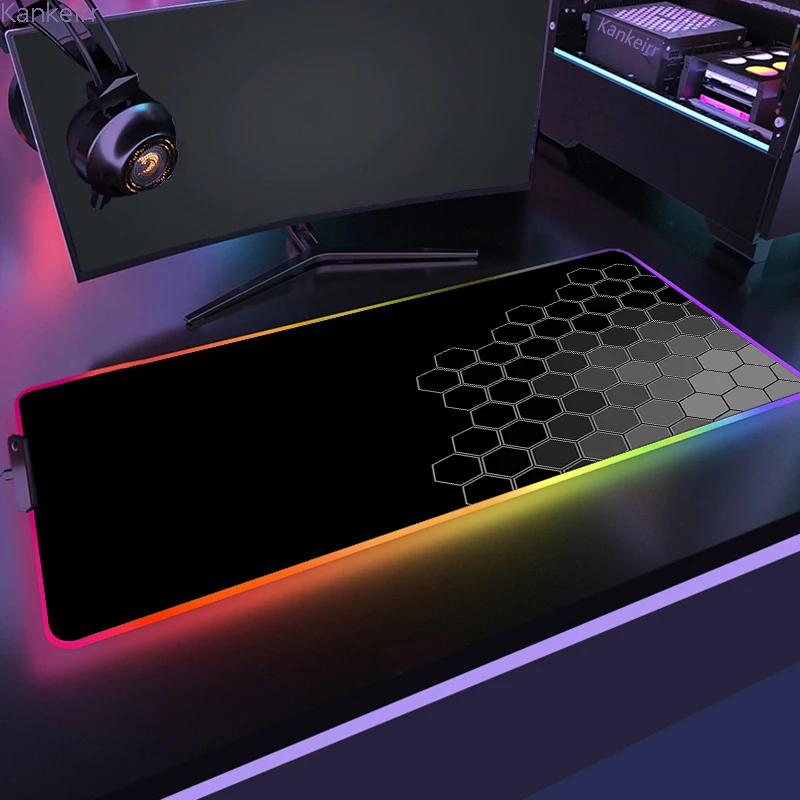 Levomat RGB Muismat Led Game, Grote Gloeiende RGB, Kleurrijke Zachte Mat Voor Muizen Computer Toetsenbord Met Anti-Slip Rubberen Basis Waterdichte Mat (9040 Dajihe