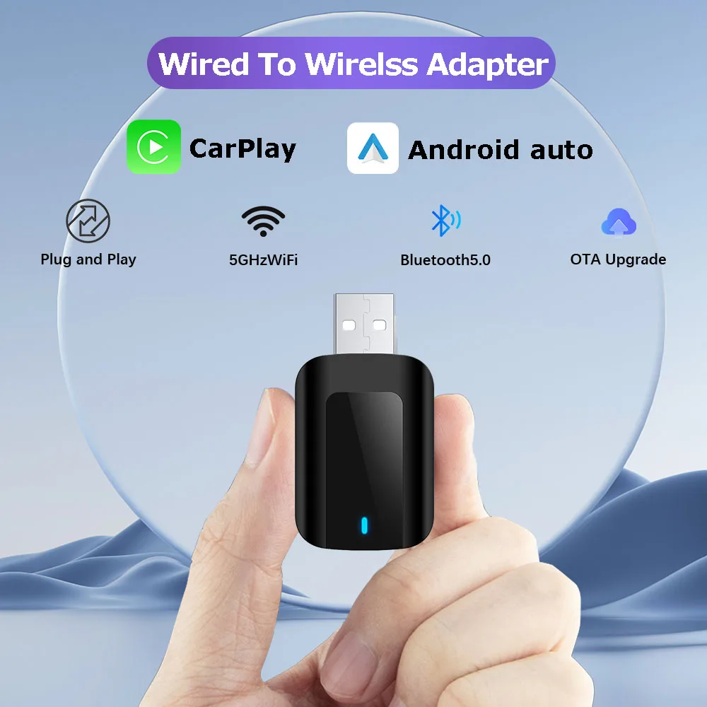 2in1 New Wireless Carplay Adapter Android Auto Smart Dongle For USB Type C 5GWIFI For Apple iphone Android Phone Plug And Play