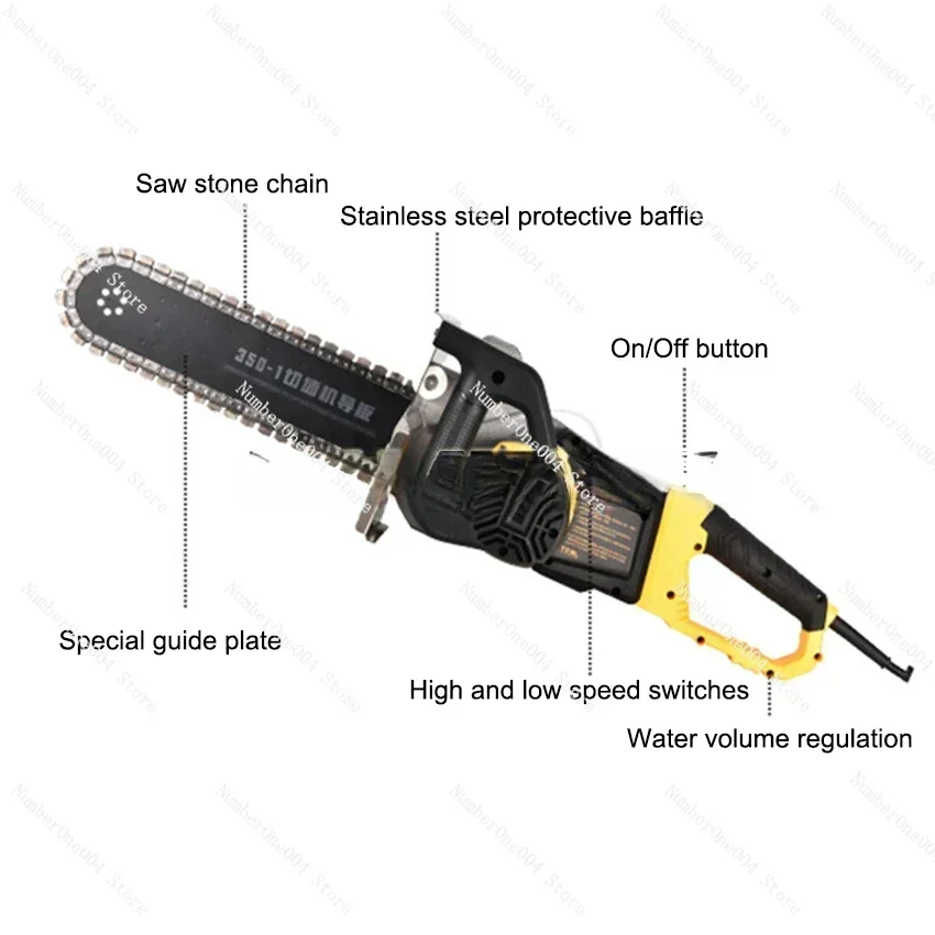 High Power Multifunctional Concrete Wall Cutting Machine Electric Chain Cutting Saw Brushless Diamond Stone Cutting Machine 220V