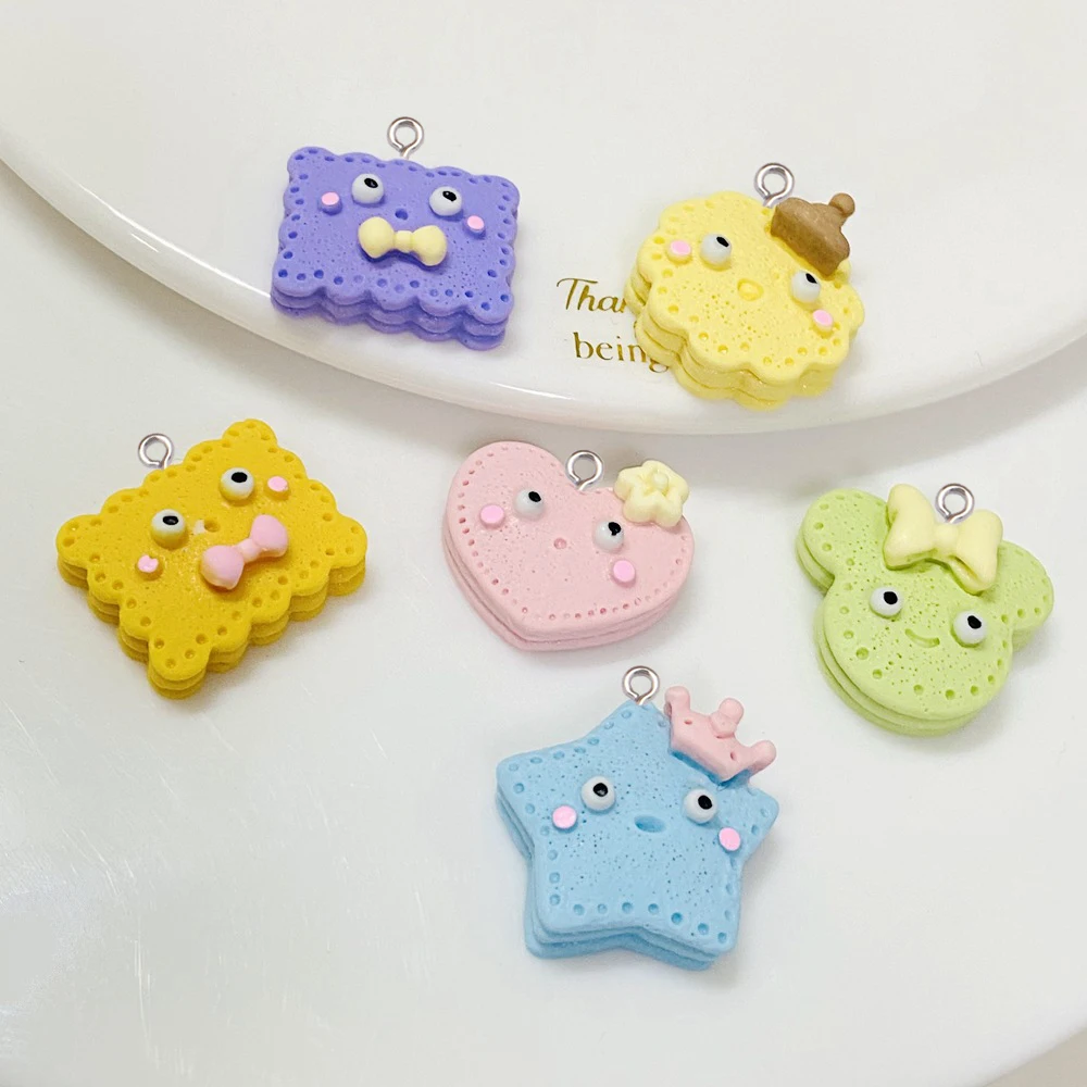 

100pcs Resin Cute Cookie Charms Pendants for Jewelry Making Earrings Bracelet Necklace DIY Flatback Accessories