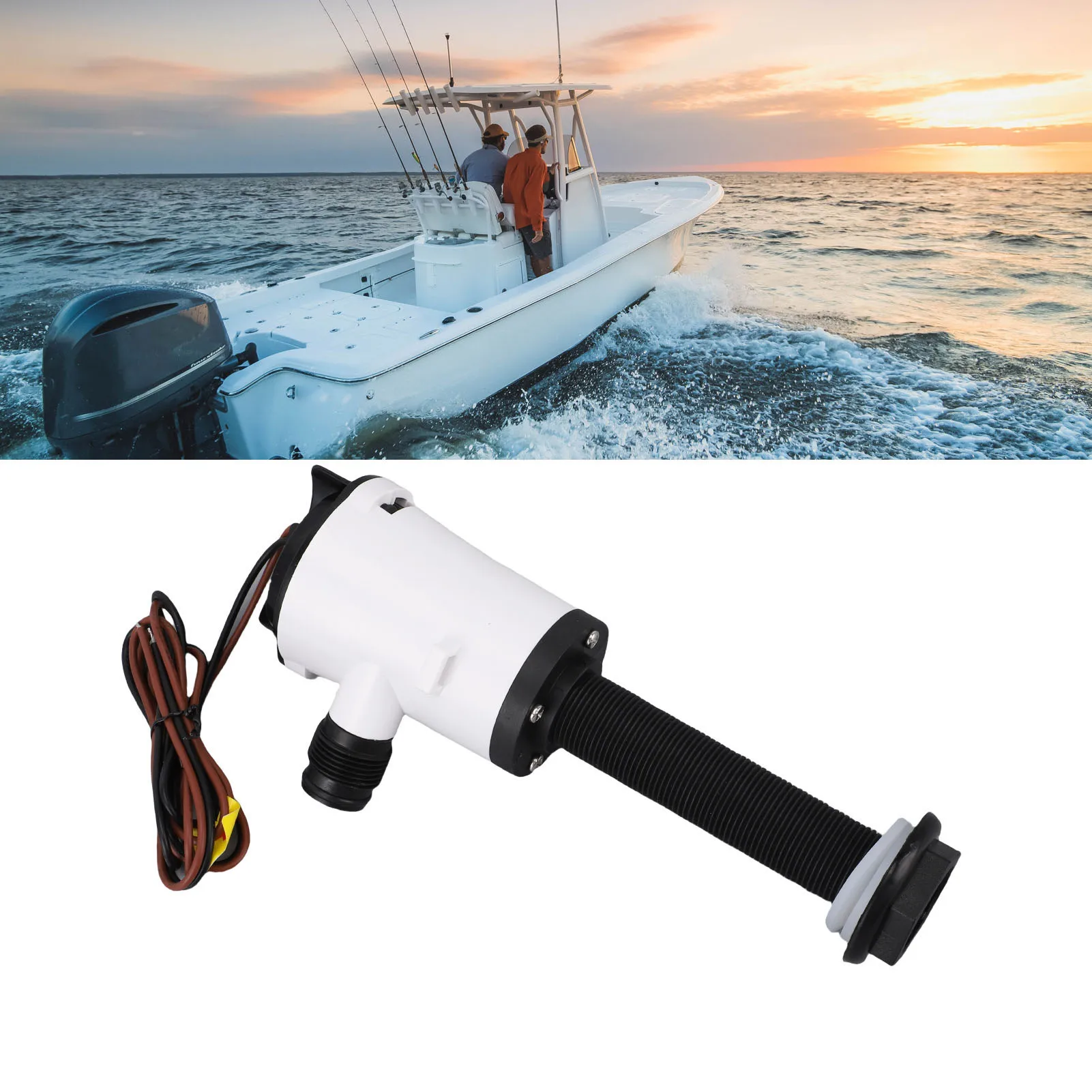 エアレーターライブウェルポンプ-800gph-12v-40a-ポータブル水中魚ポンプ-ボート用-海水用-餌用エアレーター-ボートビルジポンプ
