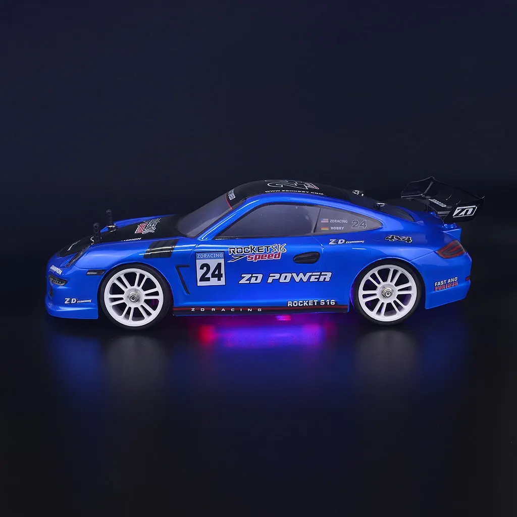 リモコン付き電動カーブラシ,zdレースカー,1/16 s16 rc,高速,2.4ghz,50km/h,LED rc