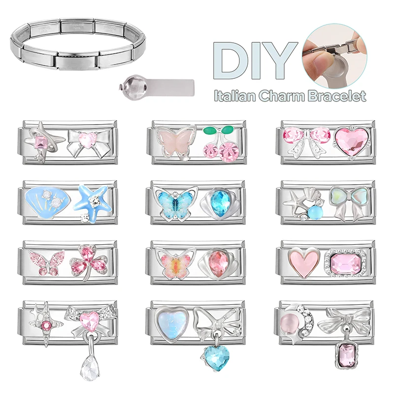 جديد جميل الحيوانات الأليفة القطط والكلاب وصلات سحرية إيطالية تناسب 9 مللي متر سوار الفولاذ المقاوم للصدأ النساء الرجال DIY بها بنفسك صنع المجوهرات #6