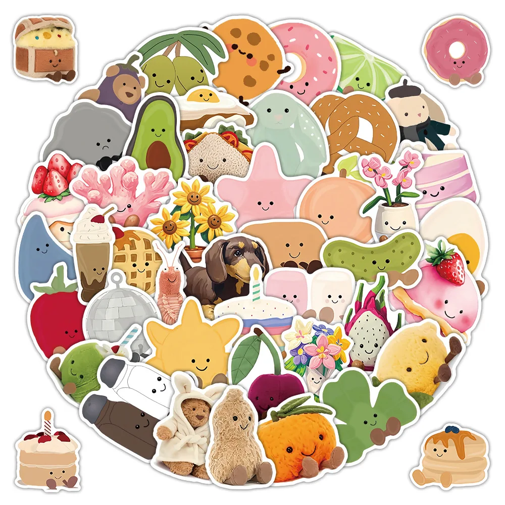 52 pezzi di cartoni animati simpatici adesivi per doodle decorazione creativa fai da te custodia per cellulare notebook tazza d'acqua adesivi regalo giocattolo