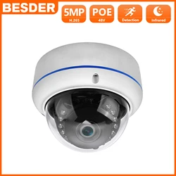 BESDER H.265 5MP 2592*1944 IP Camera Vandal-proof Surveillance Video Dome Camera CCTV H.265 5MP 3MP 2MP IP Camera DC 12V 48V PoE