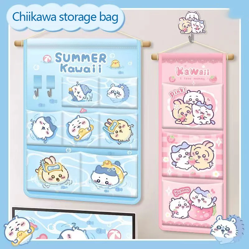 Chiikawa Storage Hanging Bag Door Bedside Hanging Storage Bag Fabric Wall Hanging Bag New Cartoon Character Pattern