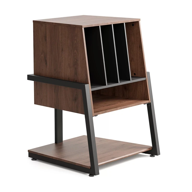Art record player bracket, disc storage rack, home audio metal tripod, floor shelf.
