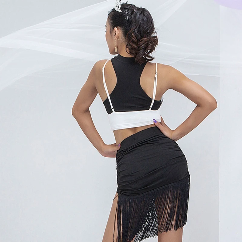 2024 New Latin Dance Skirt Female Sexy Fringed Latin Skirts Adults National Standard Samba Latin Dance Competition Wear SL4865