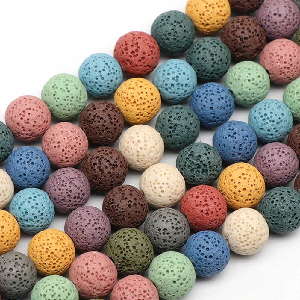 

1 String Volcanic Stone Beads Compact Size Smooth Surface Easy Usage DIY Jewelry Making Supplies Creative Loose Beads Spacer