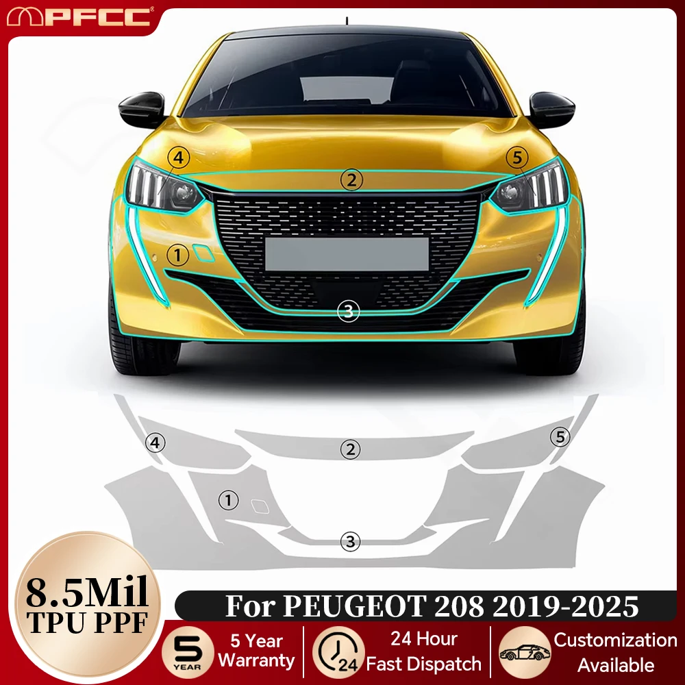 

Предварительно нарезанная защитная пленка PPF TPU для кузова PEUGEOT 208 2019-2025: прозрачная, устойчивая к царапинам, самовосстанавливающаяся, невидимая защита от царапин
