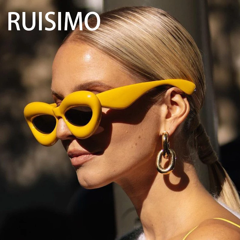 Unique Candy Color Sexy Lip Y2k Sunglasses For Women New Luxury Brand Yellow Blue Gradient Sun Glasses Men Punk Hip Hop Shades