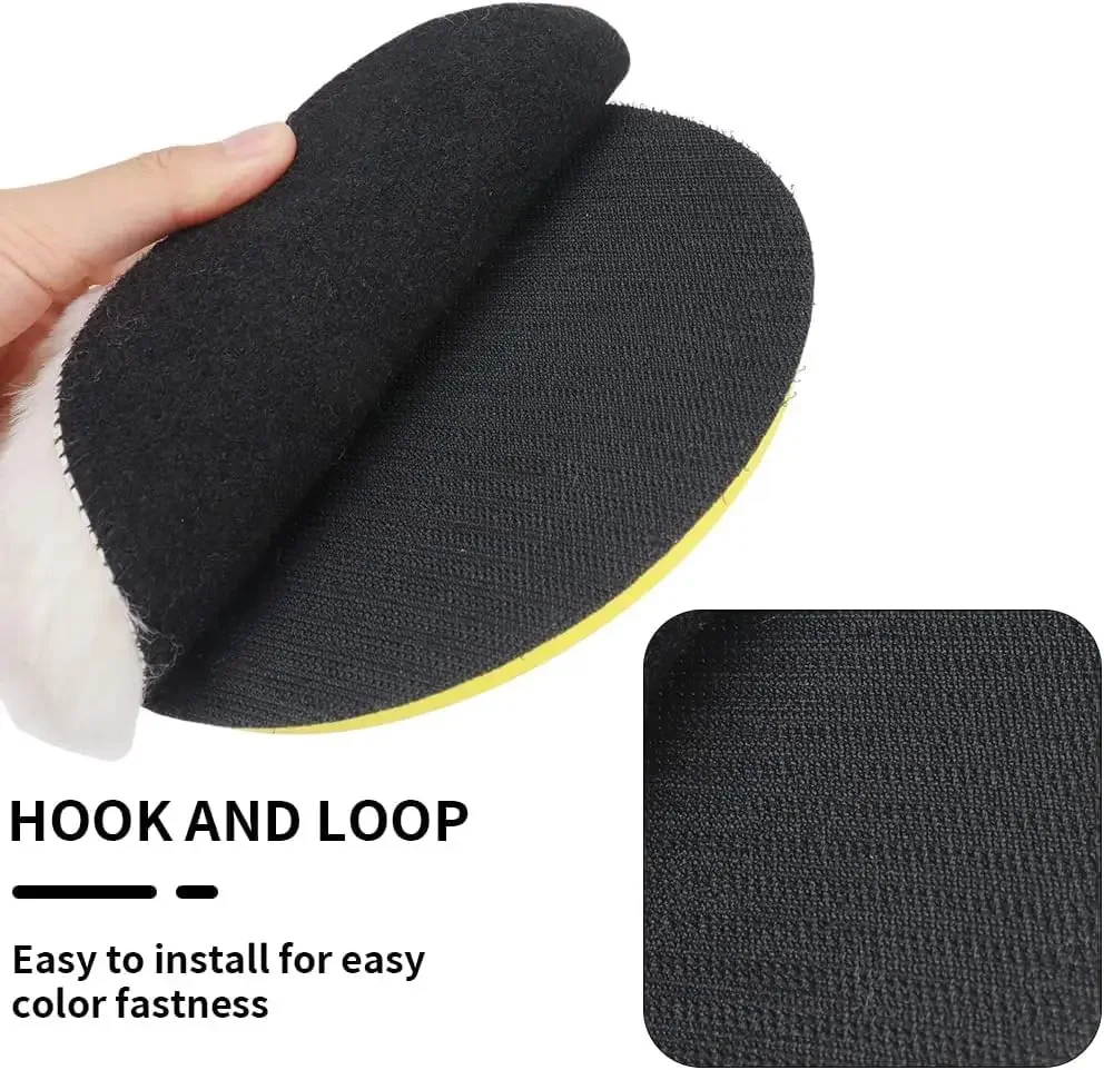 Kit de 10 Almofadas de Polimento de Lã de 3 e 5 Polegadas, Inclui Almofada de Polimento de Algodão para Polimento e Brilho de Carros