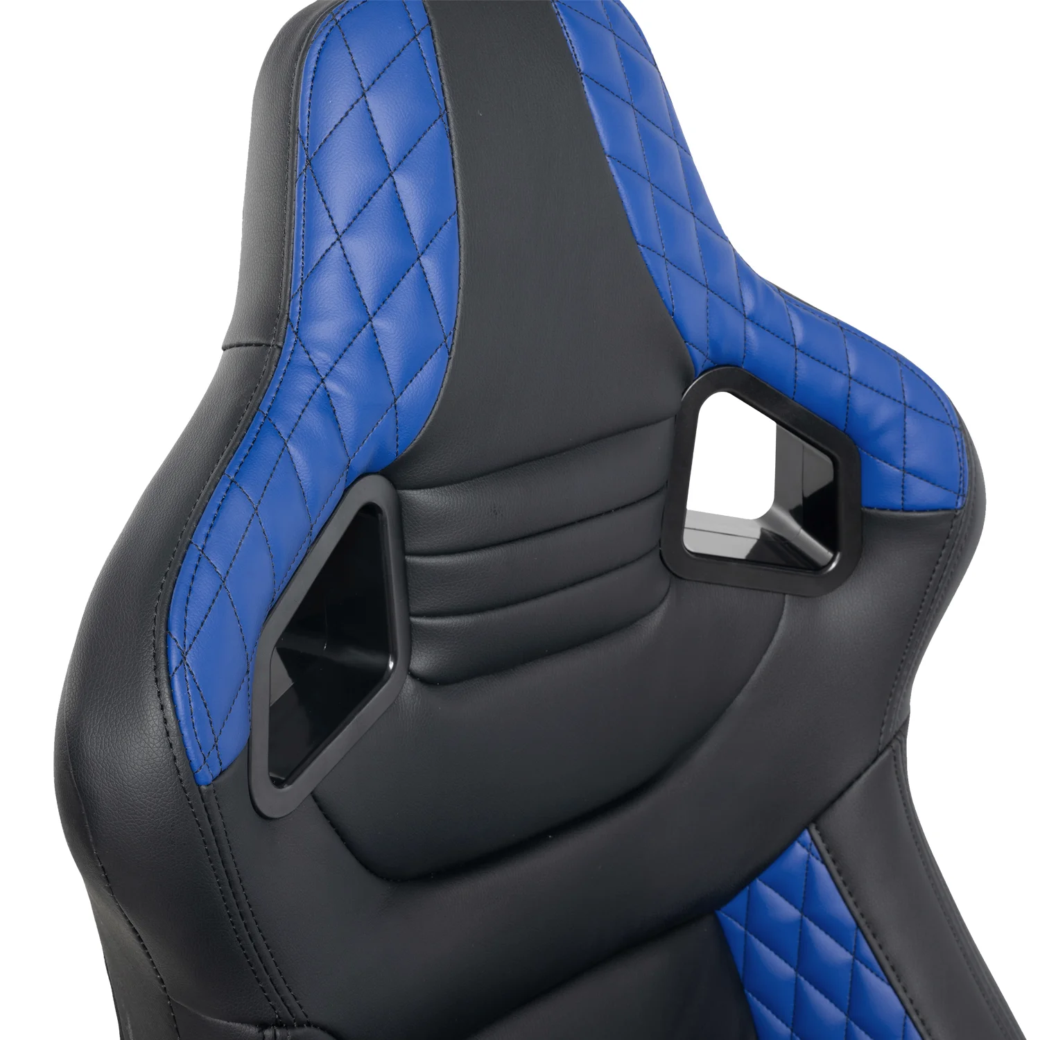 1041 Black With Blue Leather Double Railing Racing Seats