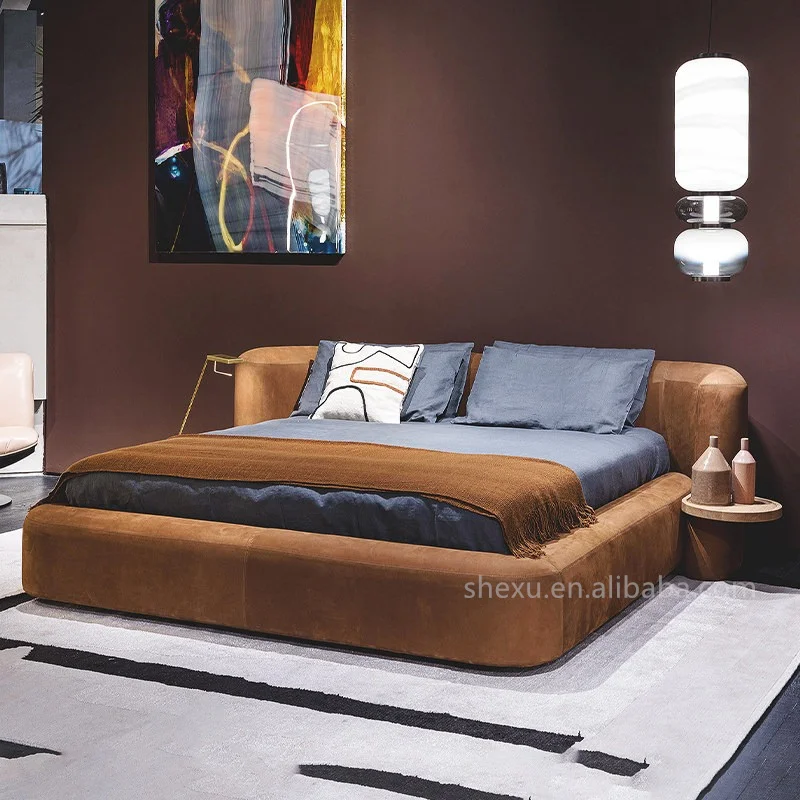 *Luxury High Velvet Headboard Button Tufted Super King Size Bed Bedroom Furniture Velvet Fabric Queen Wooden Frame Bed