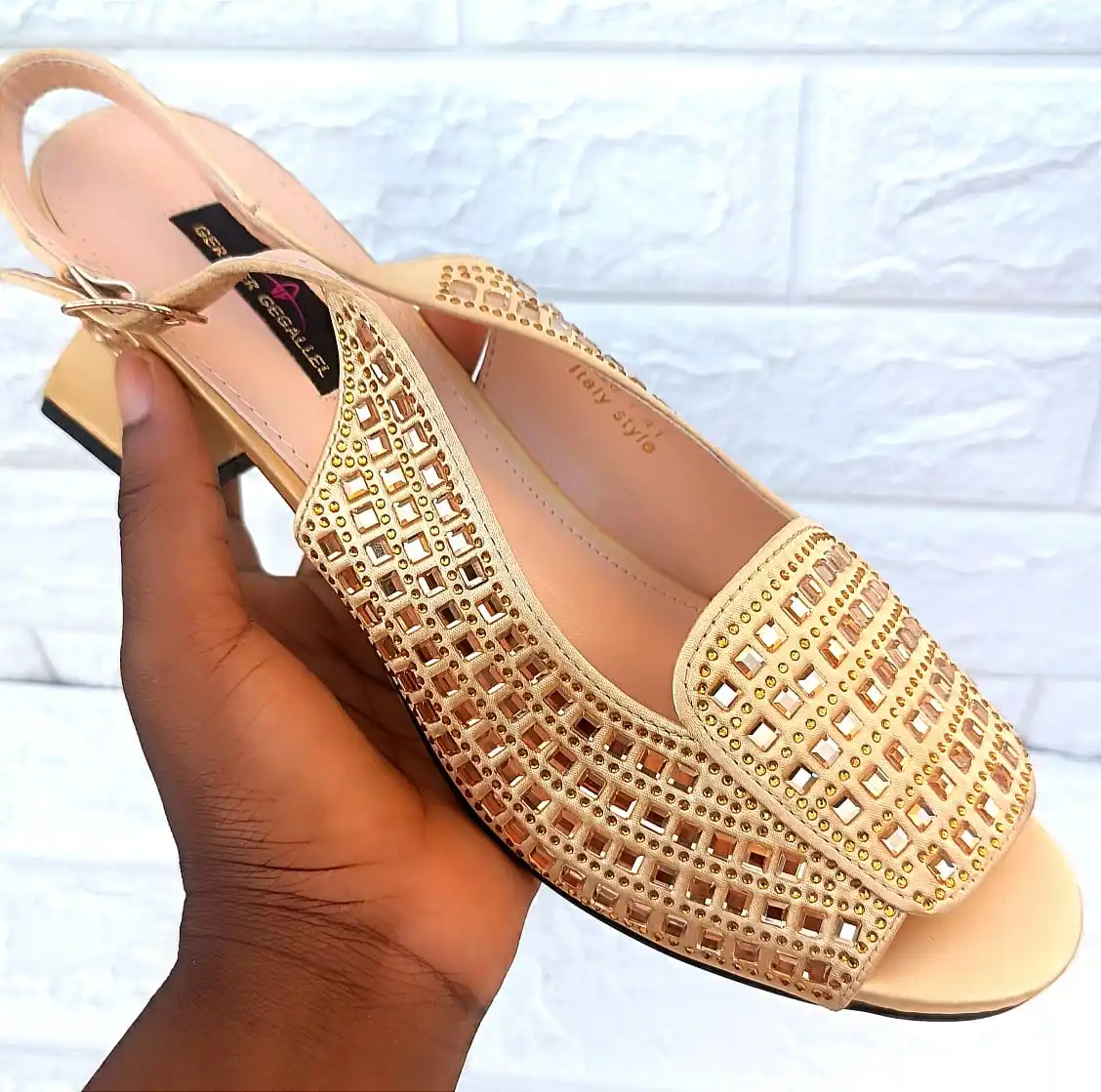 Chunky Mules Heels for Women Summer Shoes 3CM Platform Sqaure Heeled Sandals Bling Bling Rhinestone Ladies Mules Sandals Woman