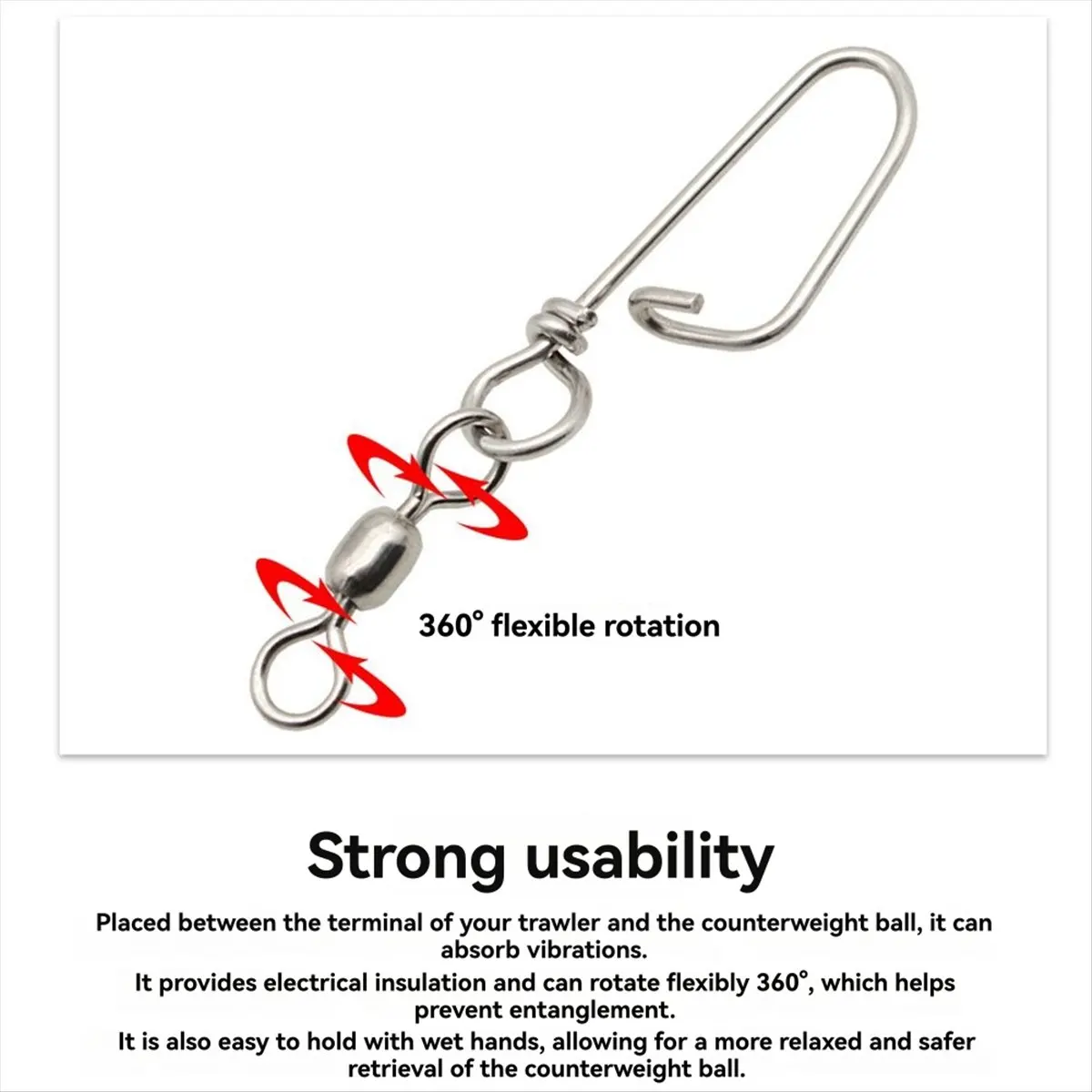 Fishing Hook Lure Connector with Shock Cord Downrigger Weight Snubber Sea Fishing Trolling Snubber Fishing Tackles