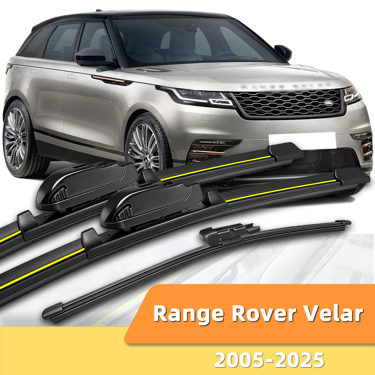 Geeignet für Land Rover Range Rover Velar 2017-2025 Front- und Heckscheibenwischer Langlebiges Zubehör für Autoscheiben.
