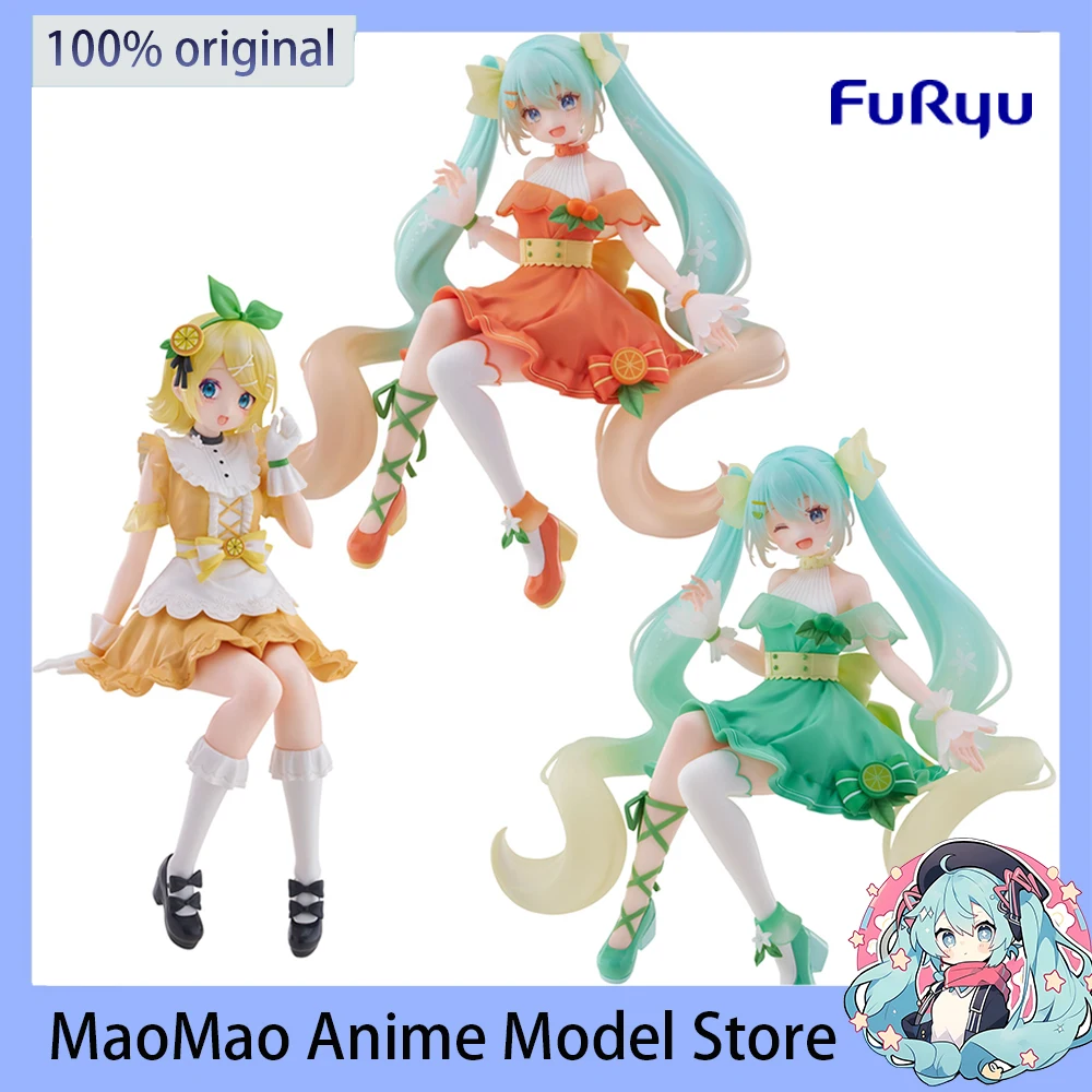 オリジナル本物のフリュー麺ストッパーフィギュア初音ミク鏡音リンアクションフィギュアアニメグッズギフト-14-センチメートル-pvc-モデルおもちゃ