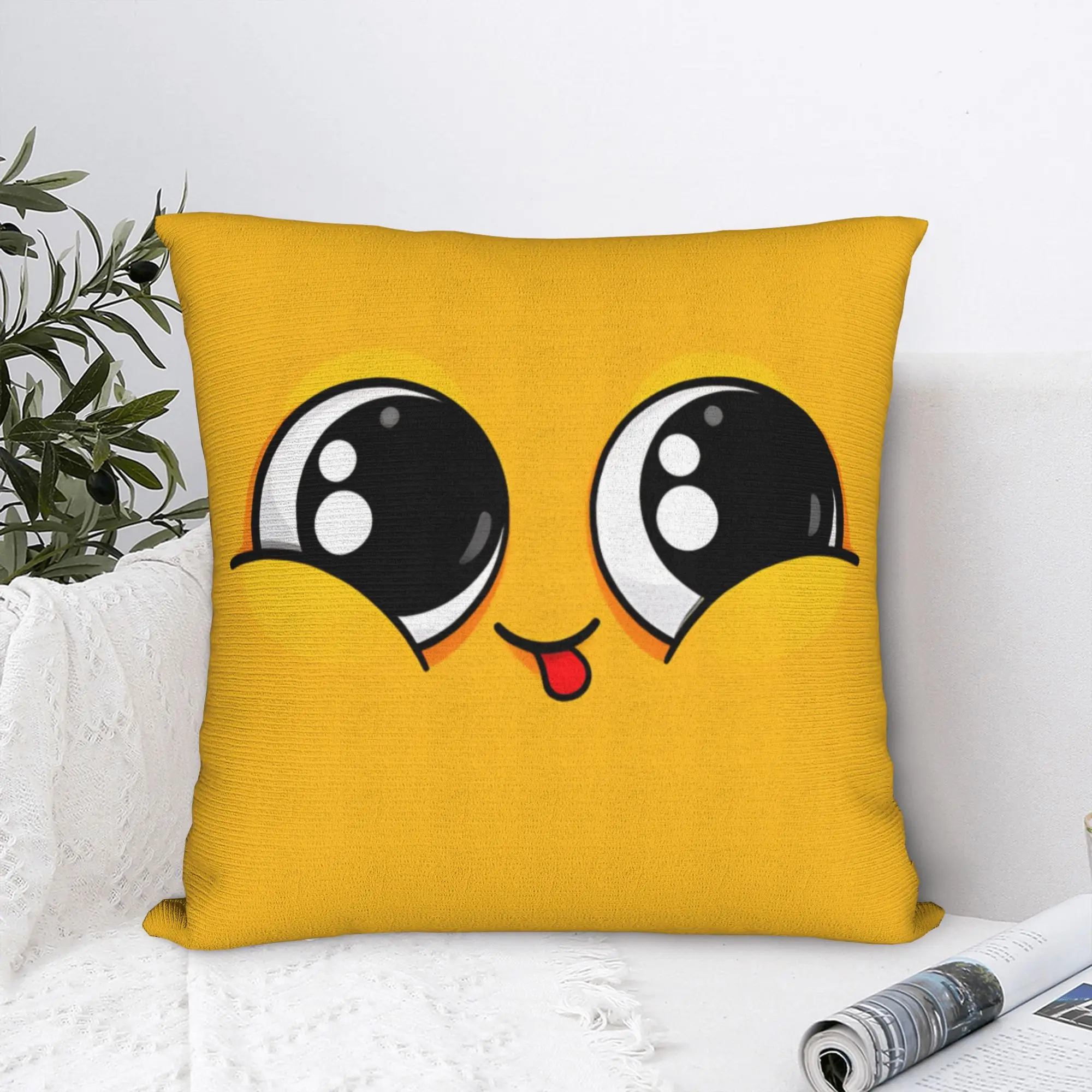 The Eyes And Nose Of Cartoon Face Meme Pillow Case  Morden Pillow Cover Comfy Pillowcases For Living Room Sofa