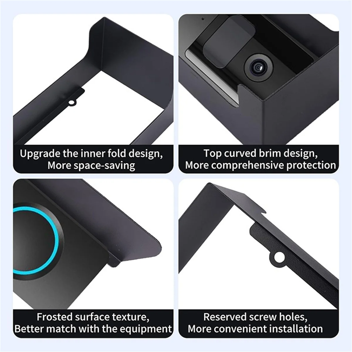 

B24A Doorbell Rain Cover Ring Doorbell Anti-Glare Cover, Steel Doorbell Weather-Blocking Cover Protection for Most Doorbells