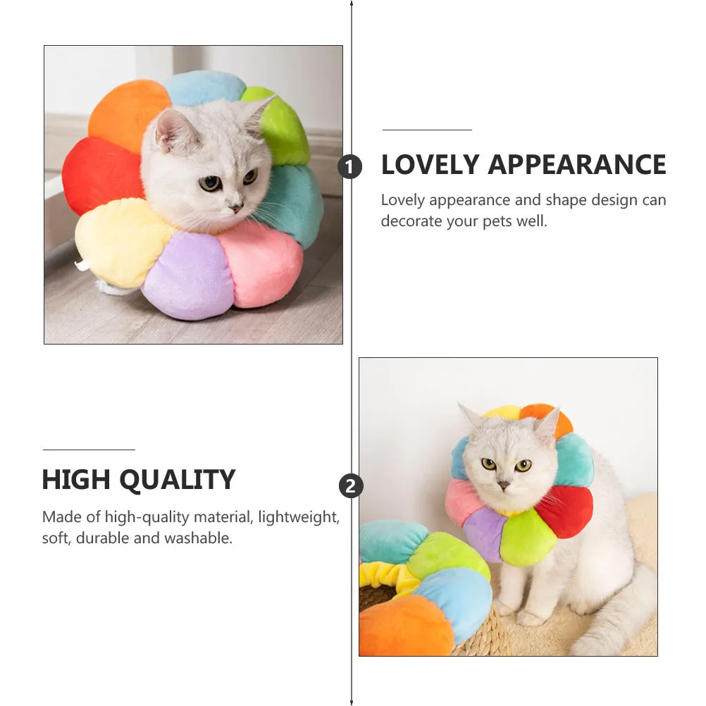 

Pet Sunflower Elizabethan Collar Anti Lick Surgery Recovery Neck Cone PP Cotton Soft Durable Dog Cat Headgear Pet Supplies