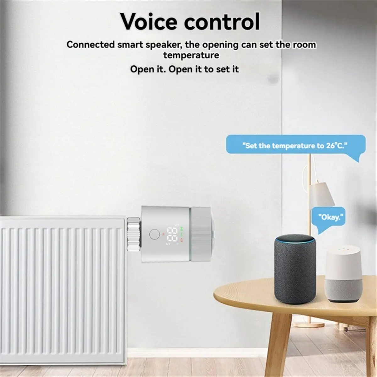 HAPPYDAY~ Tuya WiFi Smart Thermostat TRV Thermostatic Radiator Valve Actuator Temperature Control Smart Home Voice Home