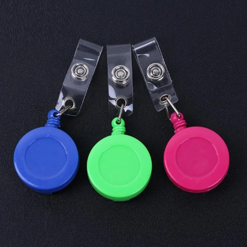 10 Pcs Retractable Pull Badge ID Lanyard Name Card Holder Neck Strap Lightweight Key Ring Clips Necklace Hanging Rope Reels