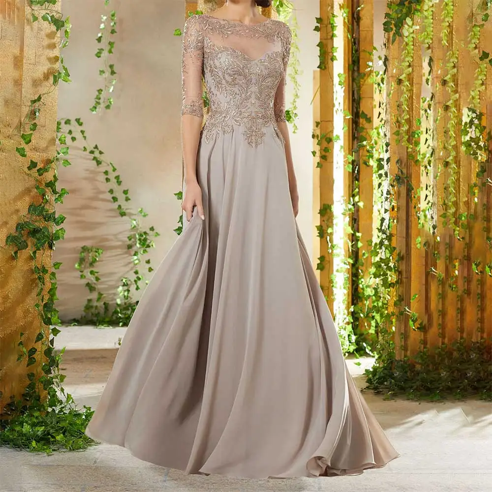 

Elegant Lace Appliqué Evening Dress A-Line Floor-Length Prom Party Gown Women's Formal Ball Dresses Plus Size Homecoming Dresses