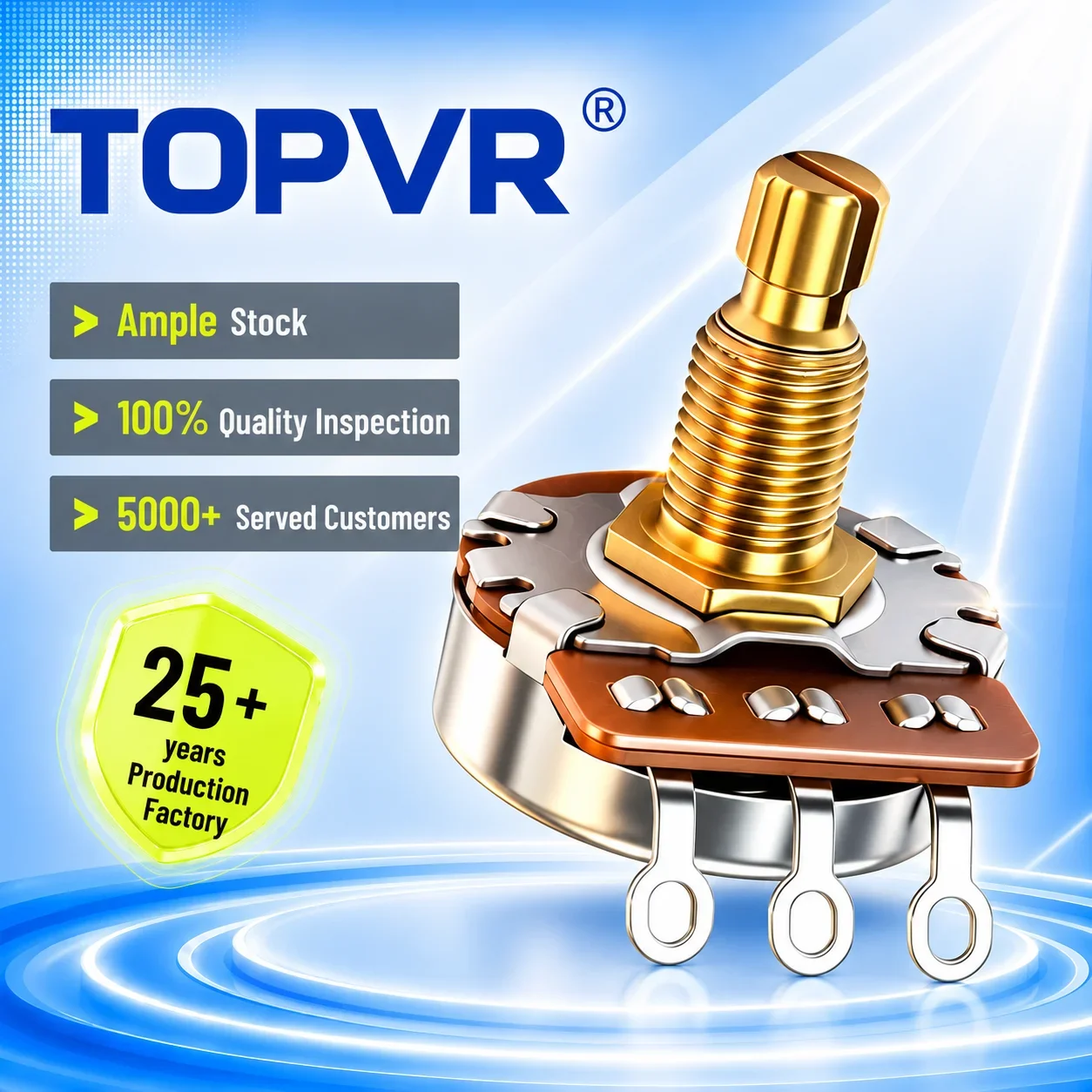 Guitar Potentiometer A/B 250K500K Audio Taper Pot 15/18/24mm Volume Tone Control Potentiometer for Electric Guitar Bass Parts
