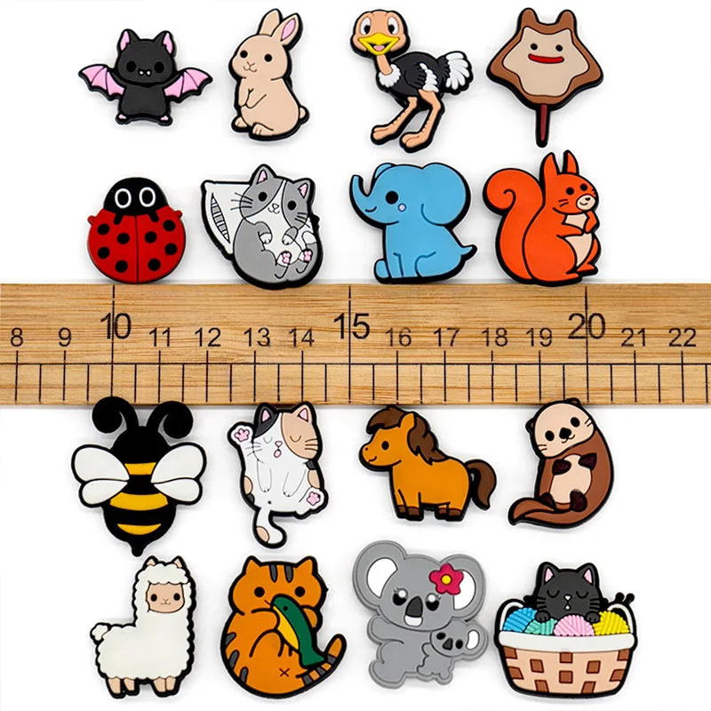 1/25 Stück niedliche Tier-Schuhanhänger, lustige Katze, Schwein, Panda, Schuhdekorationen, Zubehör, Koala, Marienkäfer, Clog, Jeans für Kinder – Detail 5