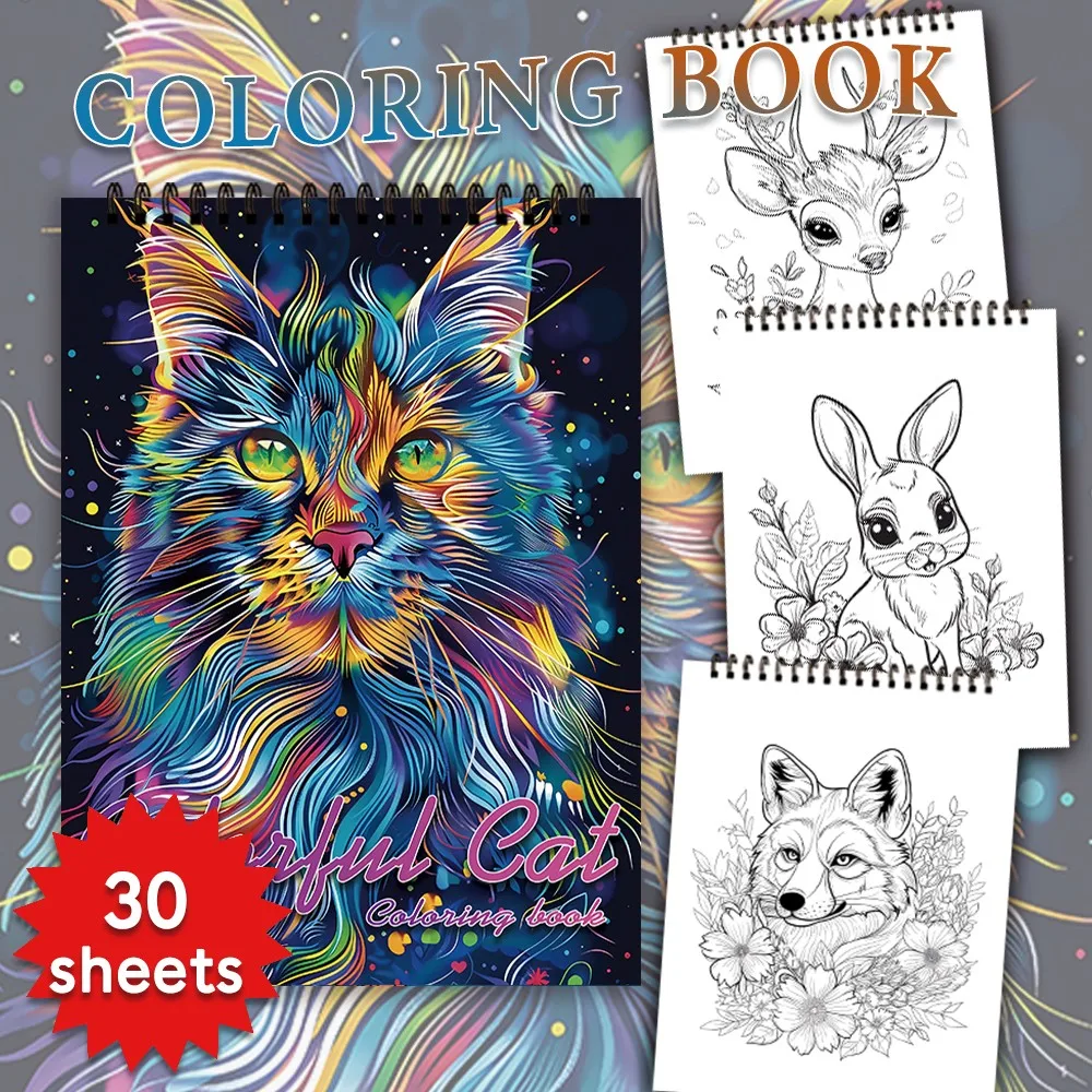 Women's Spiral Colouring Book - 30 Sheets 11.2x 8.3 inch, Stress Relief Colouring Book, Birthday Gift, Holiday Party Gift