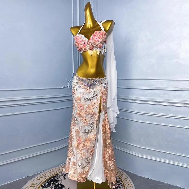 Spersonalizowane stroje do tańca brzucha Sukienka do występów Damska chińska odzież do tańca orientalnego Sukienki do ćwiczeń dla kobiet Zestaw biustonosza i spódnicy