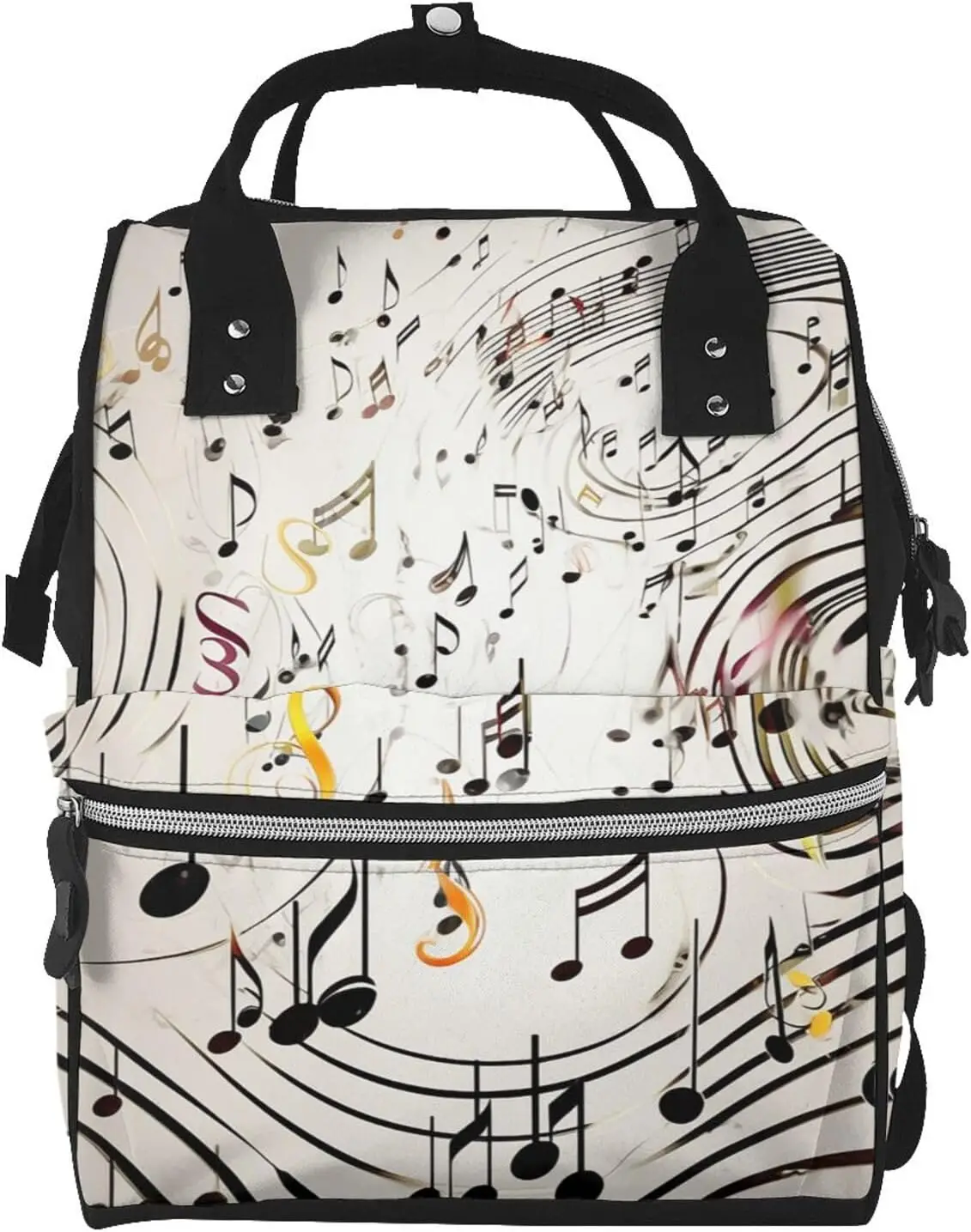 

Nappy Backpack Baby Bag Musical Backpack Multifunction Changing Bags for Travel, Music Notes Print, One Size