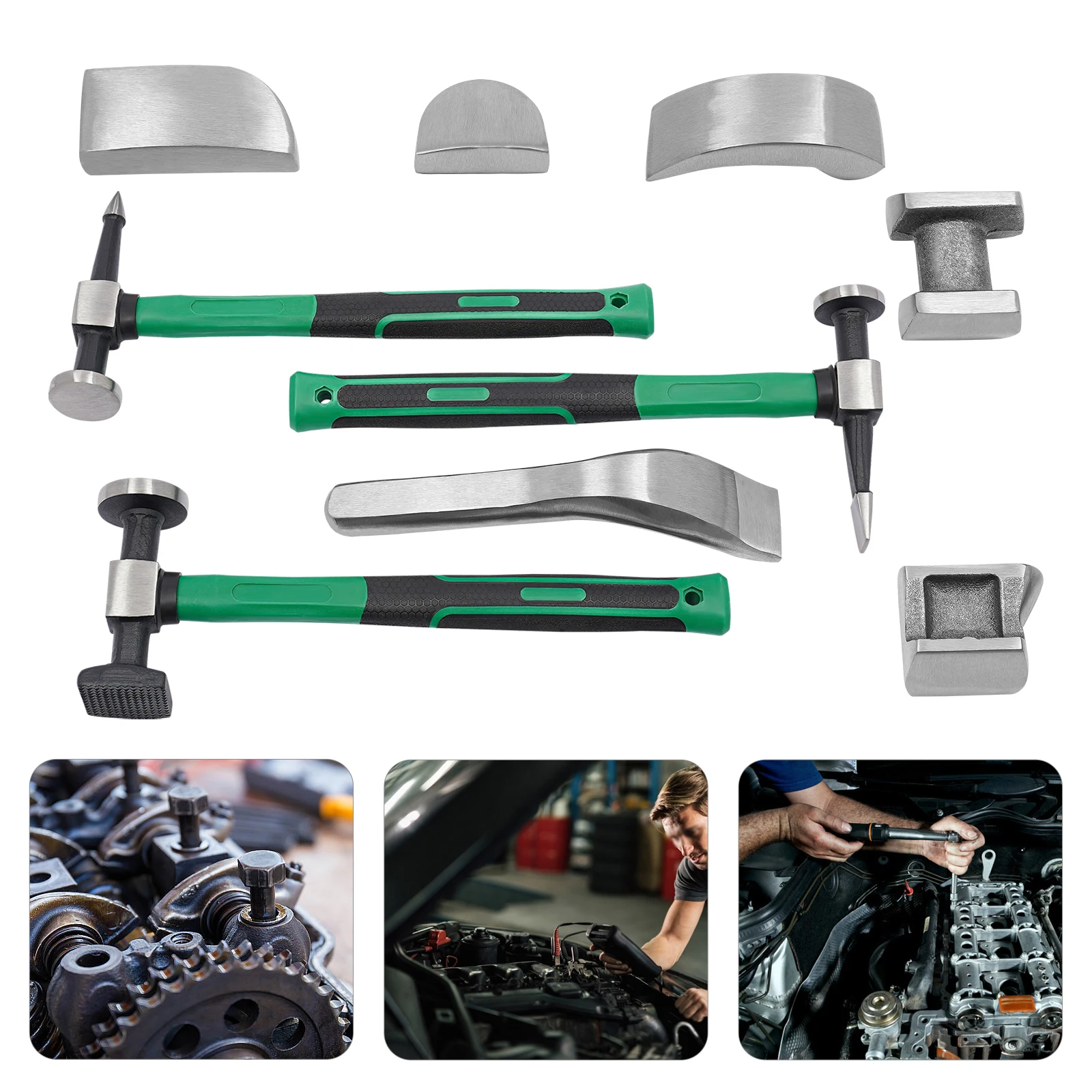 

Auto Body Repair Tool Kit,9Pcs Movable Body Corrector Kit w/Carrying Case,Hand Car Dent Repair Set with Hammer Dolly and Crowbar